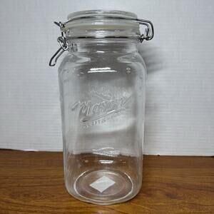 Americana Craft Vintage Style Clear Mason Jar Canister Flip Lid 10” Tall